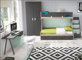 LITERA CON CAMA DE MATRIMONIO F211