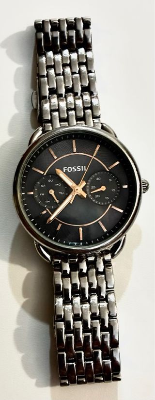 Reloj Fossil Negro ,caja original y eslabónes