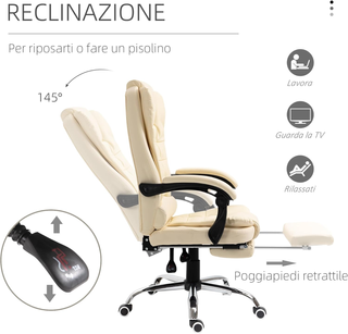 Sedia da Ufficio Ergonomica Presidenziale in Pelle