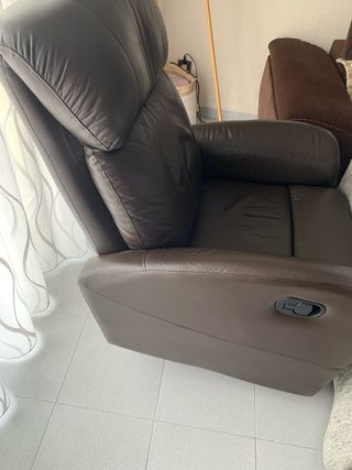 Sillón Relax Piel Reclinable Marrón