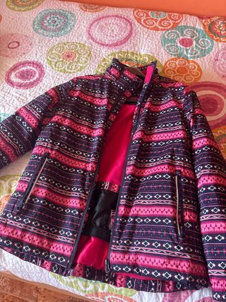 Chaqueta de nieve multicolor de niña