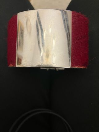Bracciale Pianegonda Argento e Pelle Rossa