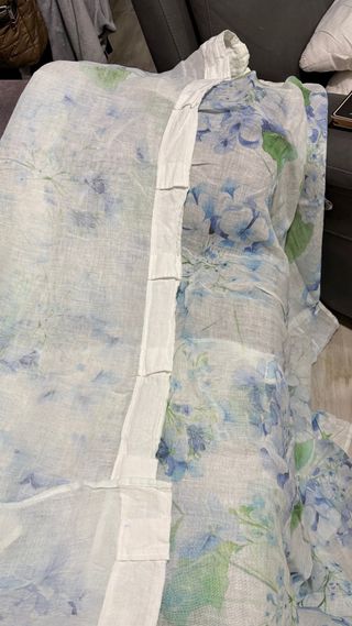 Cortinas Zara Home Estampado Floral Azul