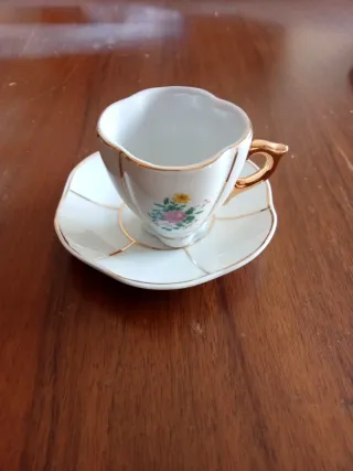 2 Mini Tazzine da Caffè vintage con Piattini