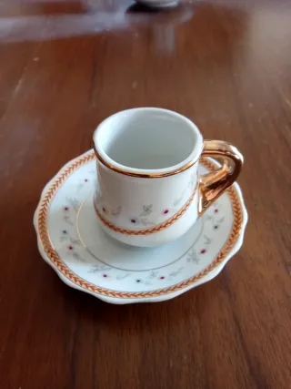 2 Mini Tazzine da Caffè vintage con Piattini