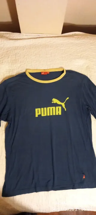 Conjunto Puma: Chaqueta y Camiseta Azul/Amarillo