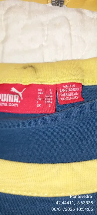Conjunto Puma: Chaqueta y Camiseta Azul/Amarillo