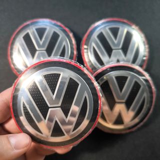 TAPABUJES VW 65mm BORDE ROJO · EMBLEMAS VOLKSWAGEN