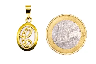 Colgante Letra C Oro 18k y Circonitas