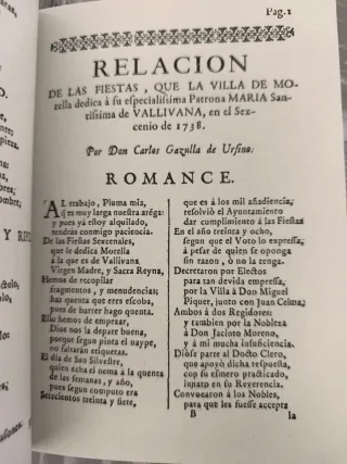 Libro antiguo Morella / Castellón (1739)