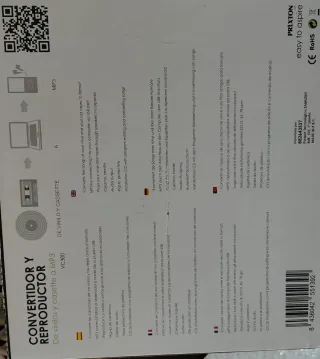 Convertidor y Reproductor de vinilos y casette