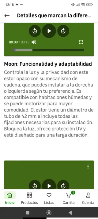 Estor opaco térmico Moon blanco 120x250cm