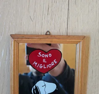 Quadro specchio Snoopy 16,5x12cm vintage