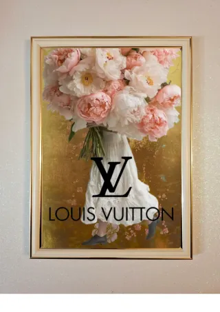 Set 4 Quadri Lusso Floreale Oro