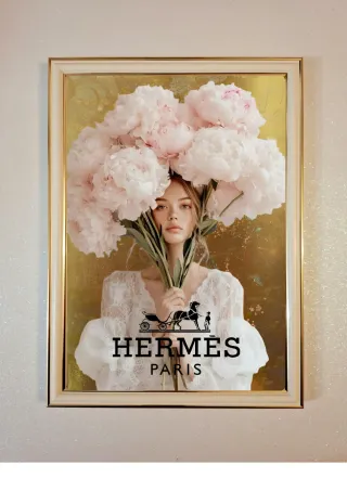 Set 4 Quadri Lusso Floreale Oro