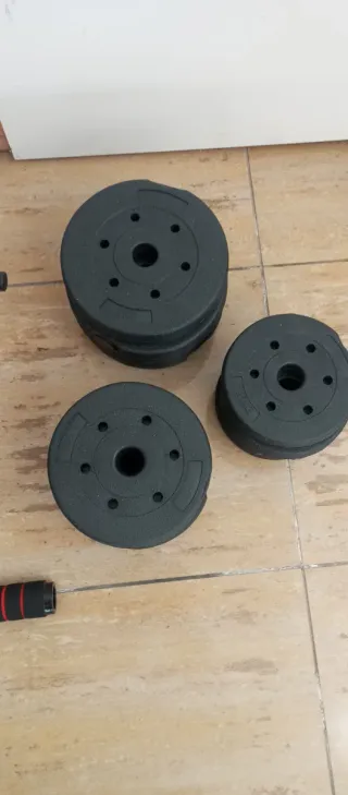 Juego de pesas y mancuernas ajustables