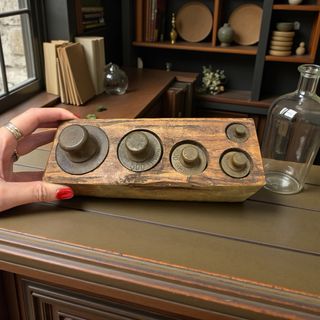 Antica pesiera fine '800 completa tanti punzoni