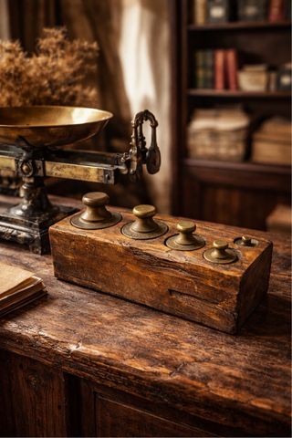 Antica pesiera fine '800 completa tanti punzoni