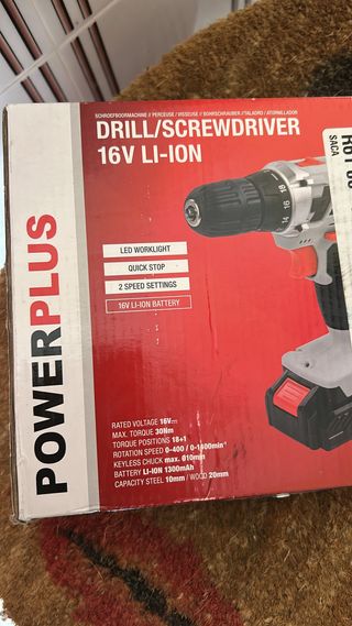 Taladro Atornillador Powerplus 16V Li-Ion