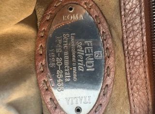 Borsa Fendi a pois marrone e oro