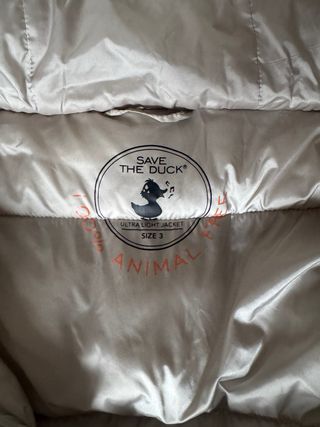 Plumífero Largo, perla, Save The Duck Talla M