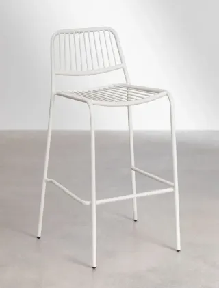 Taburete alto metálico blanco