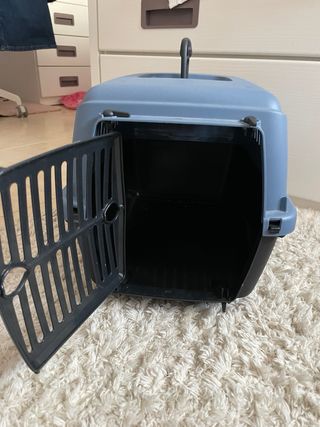 Transportín para gatos azul y negro Tiendanimal.