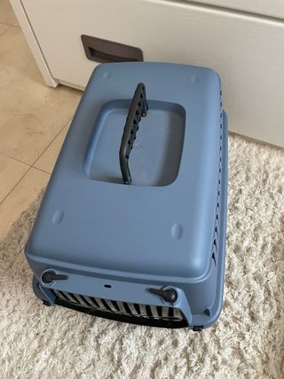 Transportín para gatos azul y negro Tiendanimal.