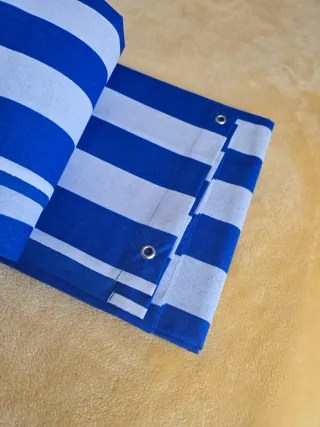 Cortina Toldo Rayas Azul y Blanco