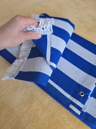 Cortina Toldo Rayas Azul y Blanco