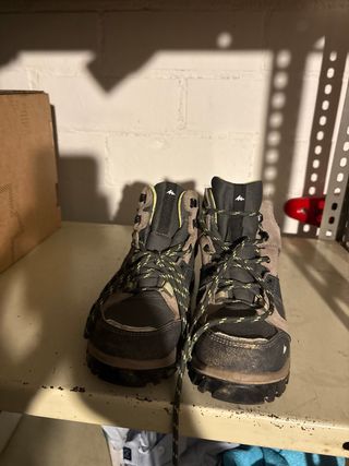 Botas montaña niño Quechua beige/gris