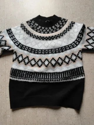 Jersey Desigual blanco y negro rombos