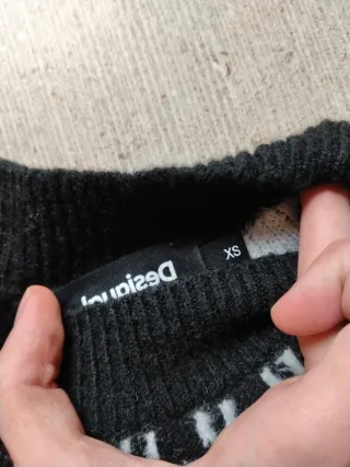 Jersey Desigual blanco y negro rombos