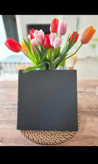 6 Piatti in ardesia nero quadrati