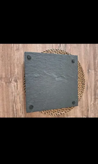 6 Piatti in ardesia nero quadrati