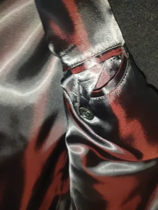 Chaqueta larga negra L CARAMELO C.INGLES