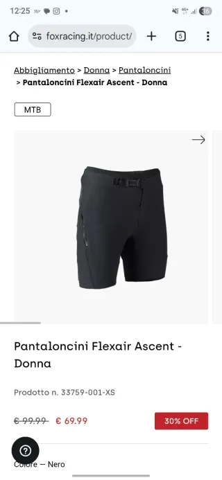 Pantaloncini MTB Fox Flexair Ascent Donna L