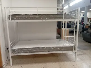 Litera metálica blanca nueva económica con colchon