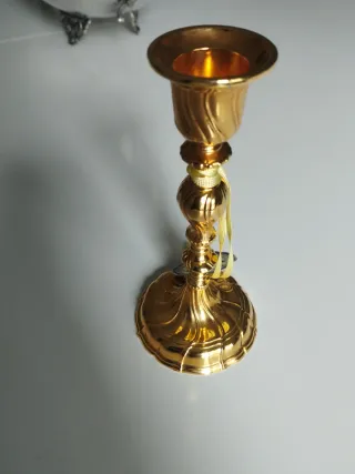 Candelero Altar oro 24k(chapado)