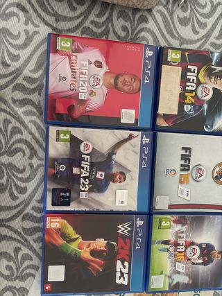 Lote 6 Juegos PS4: FIFA 14, 15, 16, 20, 23 y WWE 2