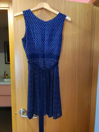 Vestido gasa fluido lunares