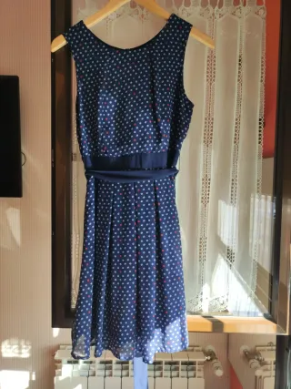 Vestido gasa fluido lunares