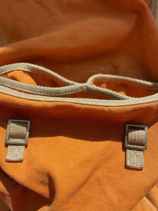 Bolso polivalente naranja y beige
