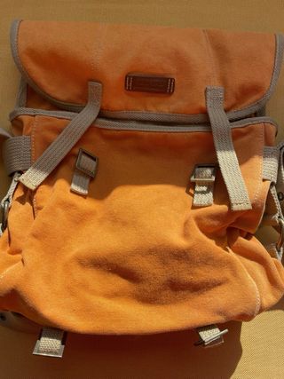Bolso polivalente naranja y beige