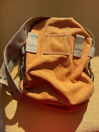 Bolso polivalente naranja y beige