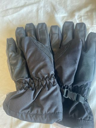 Guantes esquí niño negros y turquesa dos pares 3/4