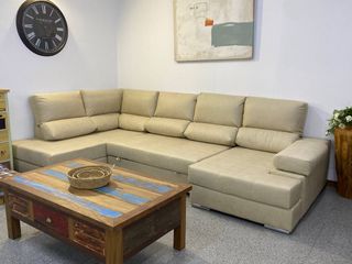 Sofá cama chaise longue beige - entrega gratis