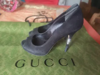 Décolleté Gucci camoscio nero Tg 36,5