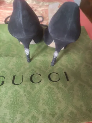 Décolleté Gucci camoscio nero Tg 36,5