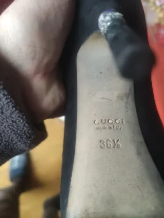 Décolleté Gucci camoscio nero Tg 36,5